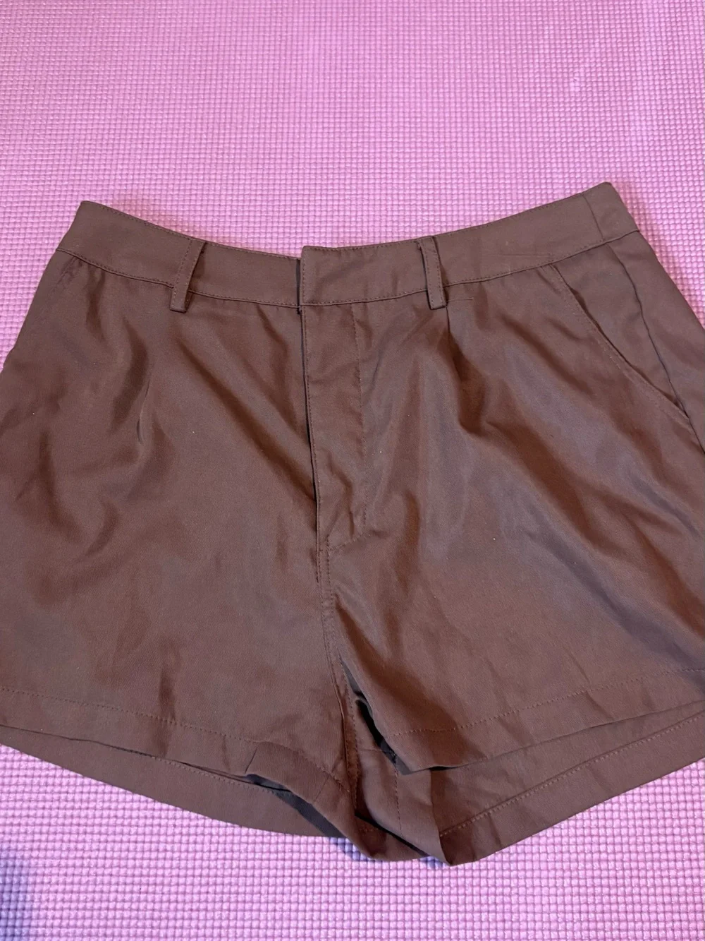 SHEIN Beige High-Rise Bermuda Shorts